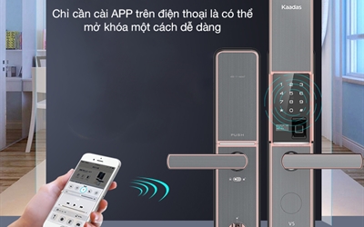 Smart Lock: Khóa cửa thông minh Kaadas được mở bằng smartphone.