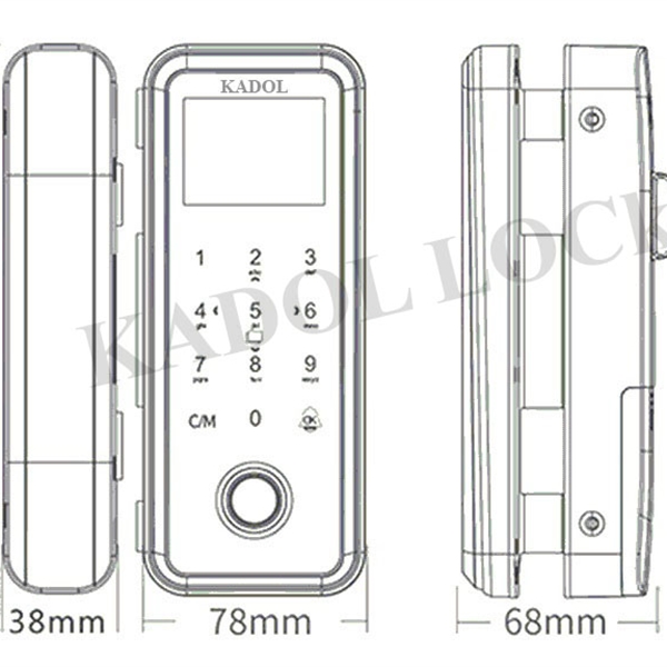 Khóa vân tay cửa kính Kadol K899 Remote