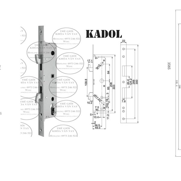 Khóa Vân Tay Cửa Nhôm Kính Kadol KD-800