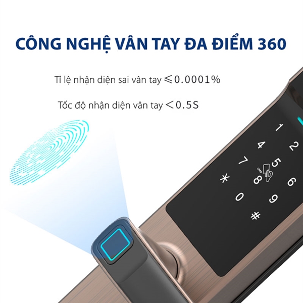 Khóa cửa vân tay Kitos KT-G300 Plus