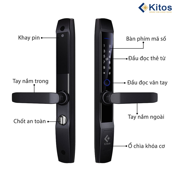 Khóa vân tay cửa nhôm Xingfa Kitos KT-AL520 – II