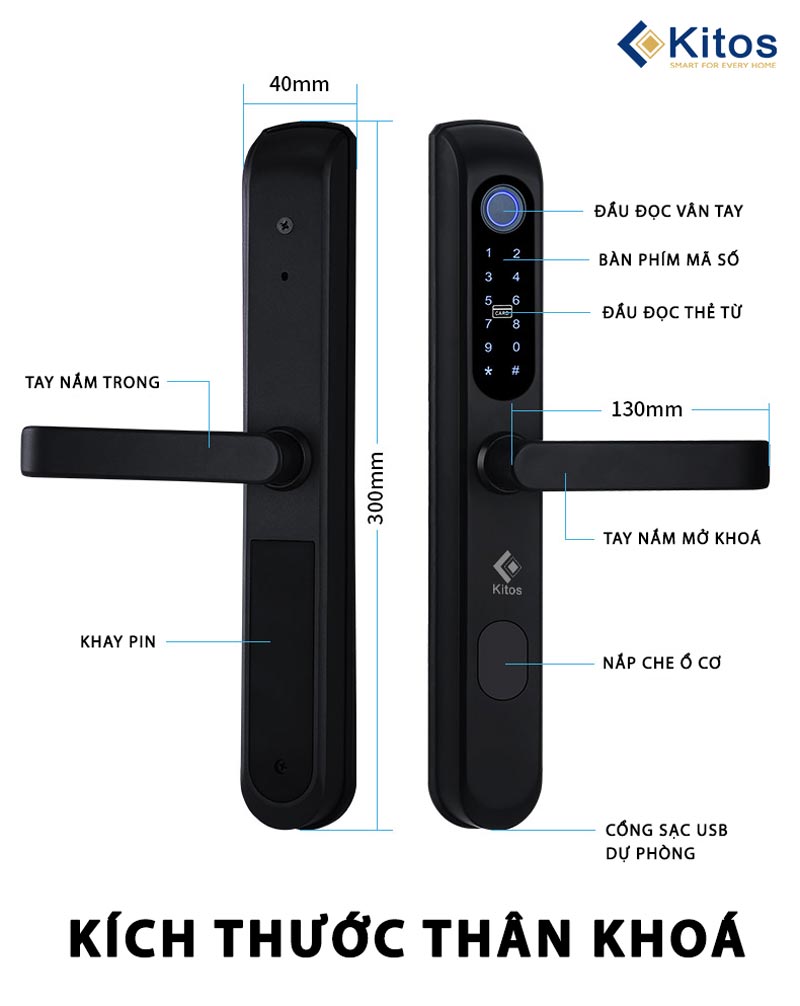 Khóa điện tử cửa nhôm Kitos AL32
