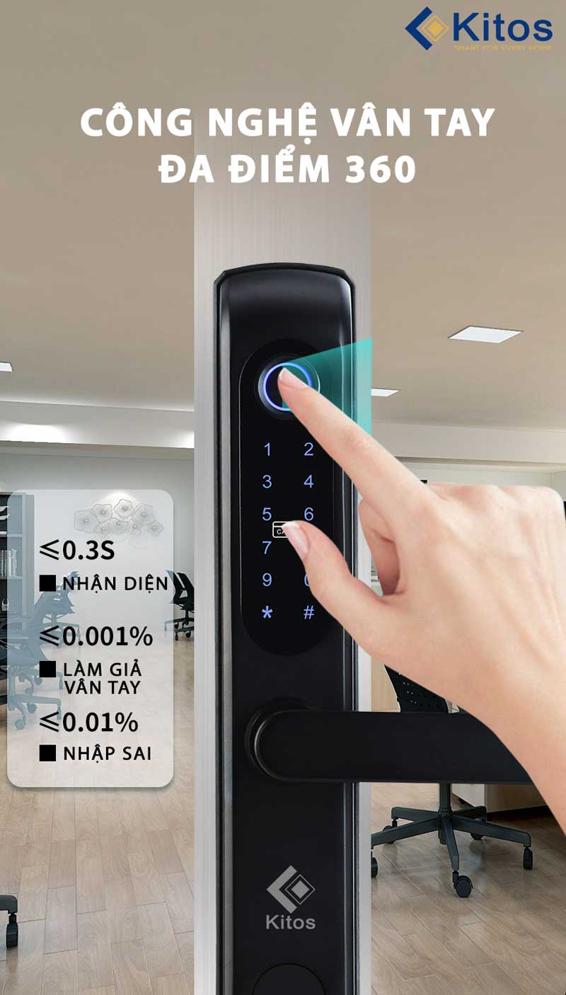 Khóa điện tử cửa nhôm Kitos AL32