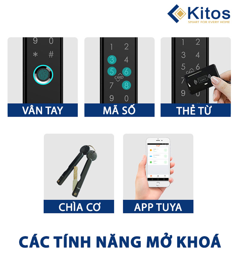 Khóa vân tay cửa nhôm Kitos AL38 Plus