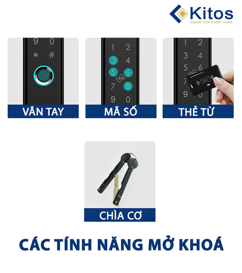 Khóa vân tay cửa nhôm Kitos AL38