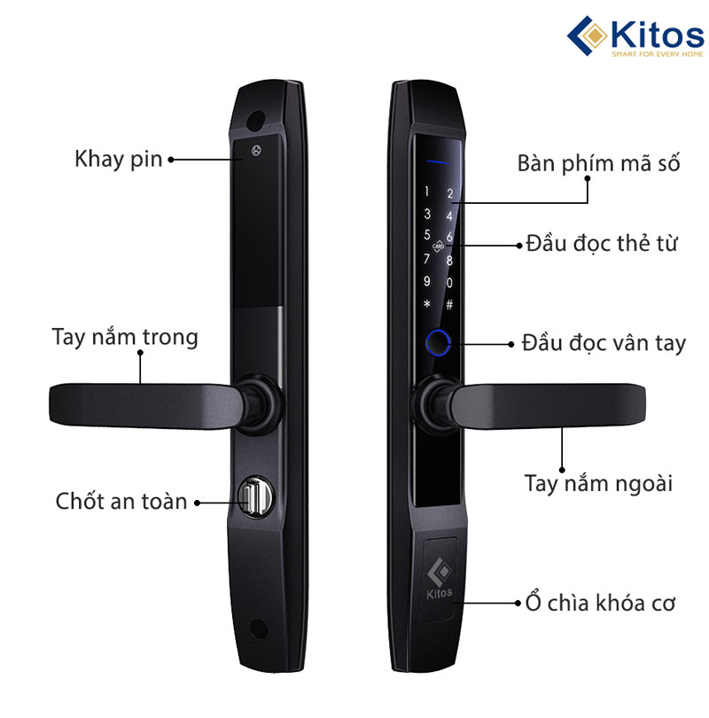 Khóa vân tay cửa nhôm Xingfa Kitos KT-AL520 - II