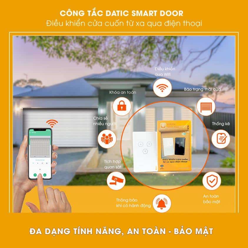 Công Tắc Cửa Cuốn Datic Smart Door (Màu trắng) 6 Tính năng cửa cuốn datic